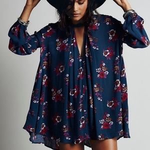 Free People Tree Swing Tunic Dress JADE Small